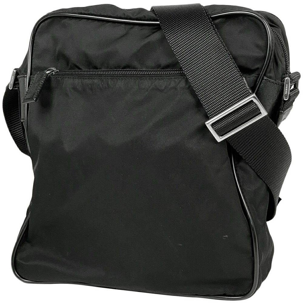 Prada Logo Plate Shoulder Bag Crossbody Nero Black